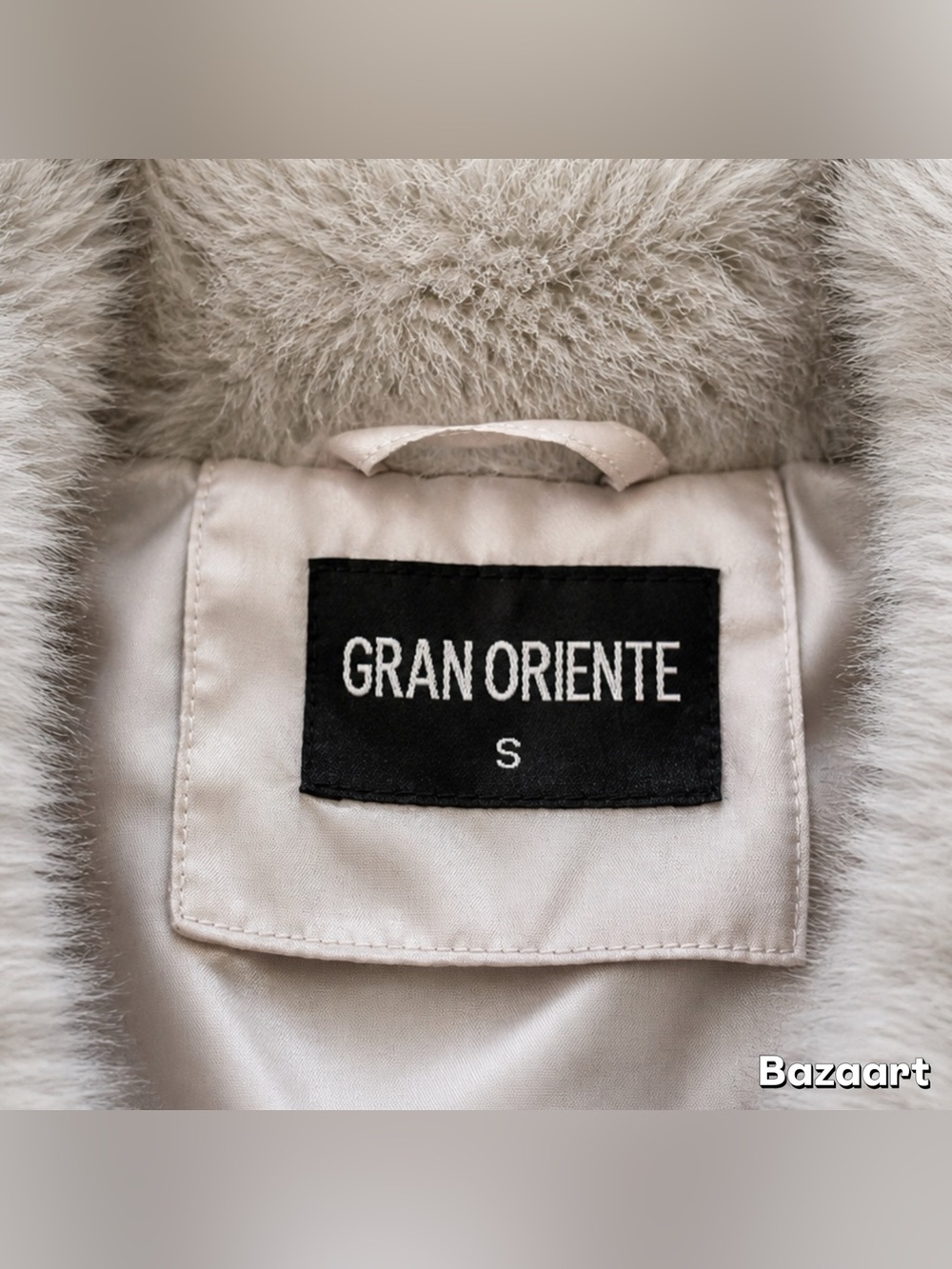 Sz S Gradient Gray/white Luxe Luxury Big Fur Coat Gran Oriente - Picture 5 of 5